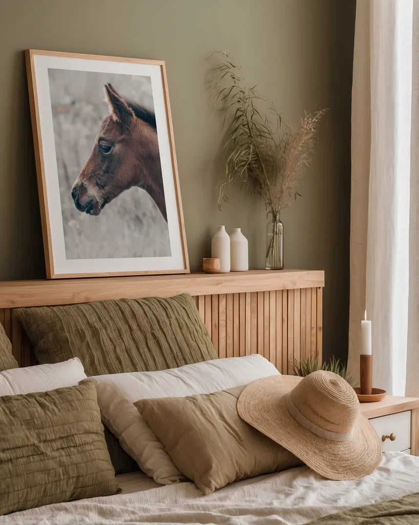 Son by Nathan Larson. shown as a paper print in a natural frame. Available as a archival giclee rolled canvas, fine art paper, or poster print. SKU 98633h.