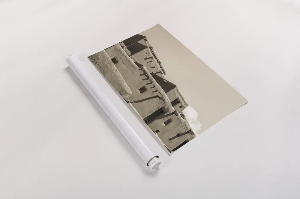 Southwest Adobe by Nathan Larson. shown as a rolled paper print. Available as archival giclee rolled canvas, fine art paper, or poster print. SKU 77274i.