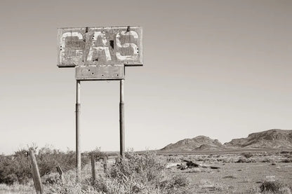 Southwest Gas Station by Nathan Larson. SKU 83391i. Archival Giclee Fine art print for wall decor.