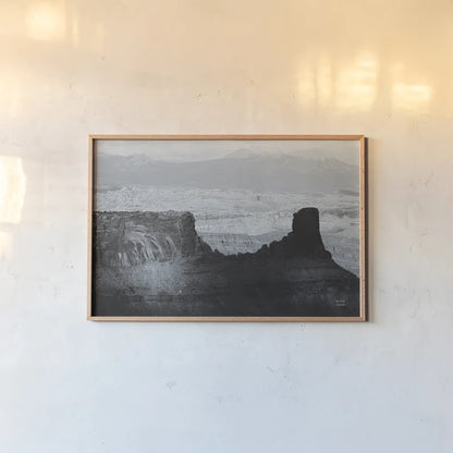 Southwest Sun BW by Nathan Larson. shown as a paper print in a natural frame. Available as a archival giclee rolled canvas, fine art paper, or poster print. SKU 80633i.