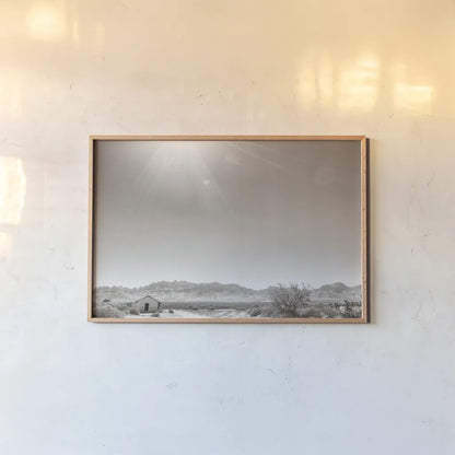 Southwestern Sun by Nathan Larson. shown as a paper print in a natural frame. Available as a archival giclee rolled canvas, fine art paper, or poster print. SKU 82725i.