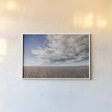 Soy Fields by Nathan Larson. shown as a paper print in a white frame. Available as a archival giclee rolled canvas, fine art paper, or poster print. SKU 86417i.
