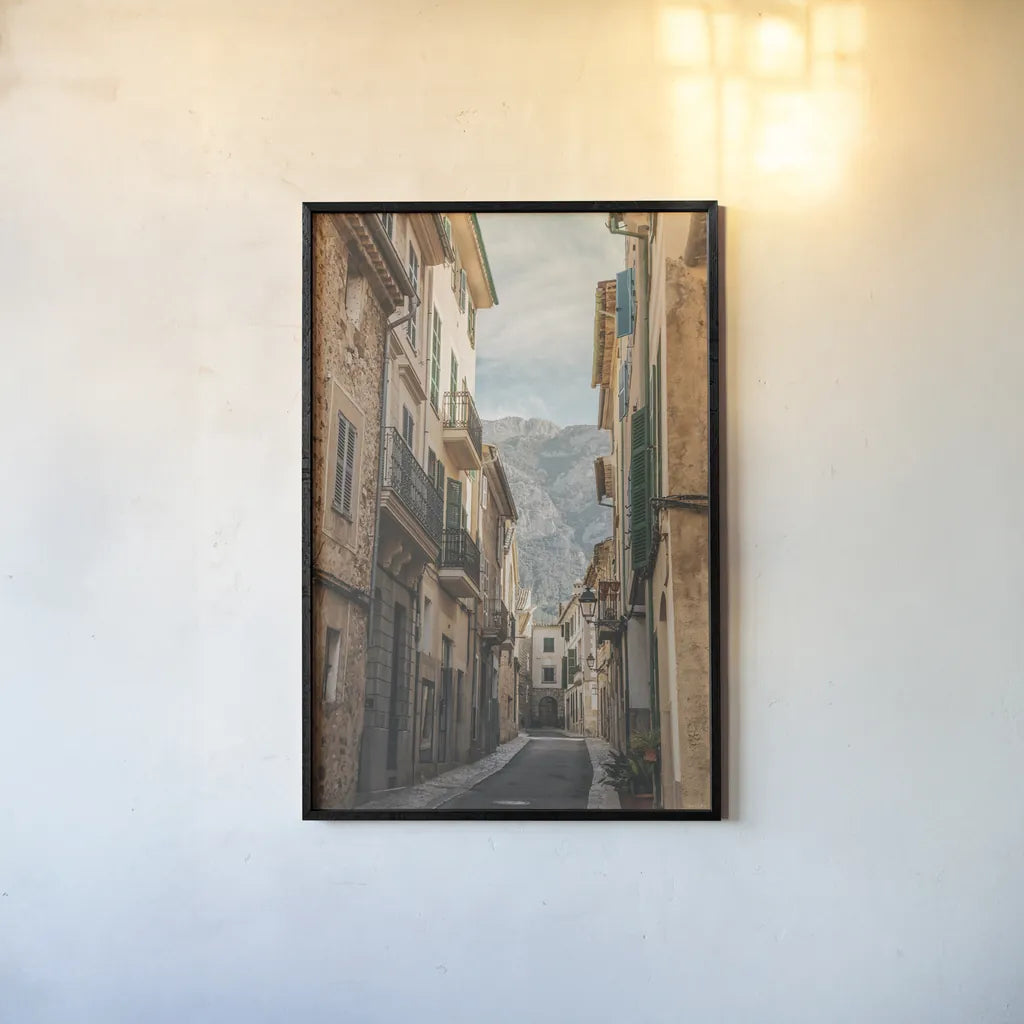 Spanish Islands by Nathan Larson. shown as a paper print in a black flame. Available as a archival giclee rolled canvas, fine art paper, or poster print. SKU 88489h.