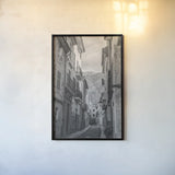 Spanish Islands BW by Nathan Larson. shown as a paper print in a black flame. Available as a archival giclee rolled canvas, fine art paper, or poster print. SKU 90382h.