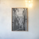 Spanish Islands BW by Nathan Larson. shown as a paper print in a natural frame. Available as a archival giclee rolled canvas, fine art paper, or poster print. SKU 90382h.