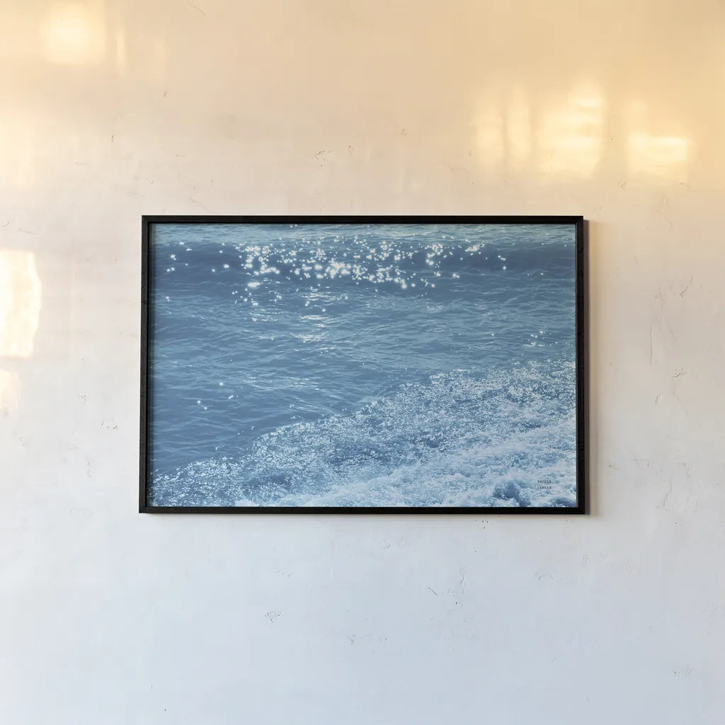 Sparkling Waters II by Nathan Larson. shown as a paper print in a black flame. Available as a archival giclee rolled canvas, fine art paper, or poster print. SKU 79431i.