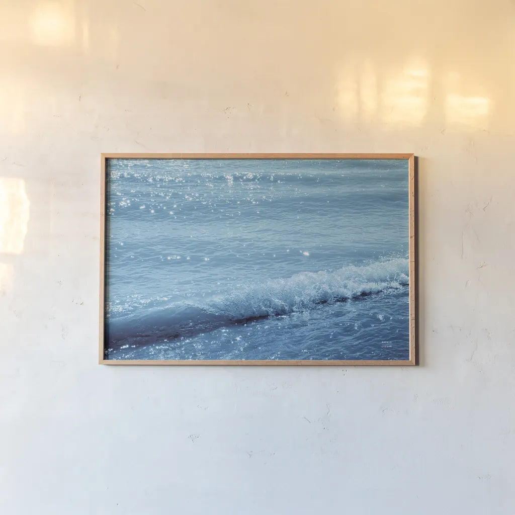 Sparkling Waters III by Nathan Larson. shown as a paper print in a natural frame. Available as a archival giclee rolled canvas, fine art paper, or poster print. SKU 79432i.