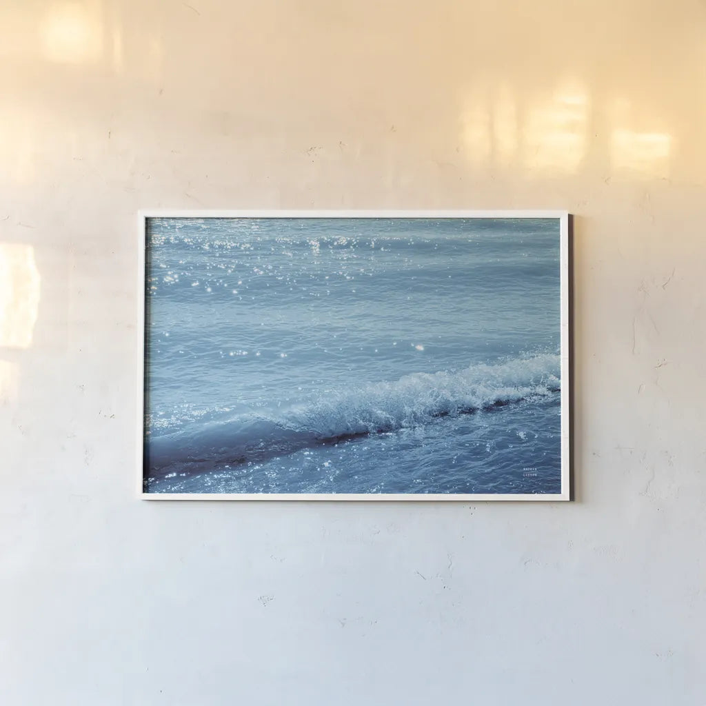 Sparkling Waters III by Nathan Larson. shown as a paper print in a white frame. Available as a archival giclee rolled canvas, fine art paper, or poster print. SKU 79432i.