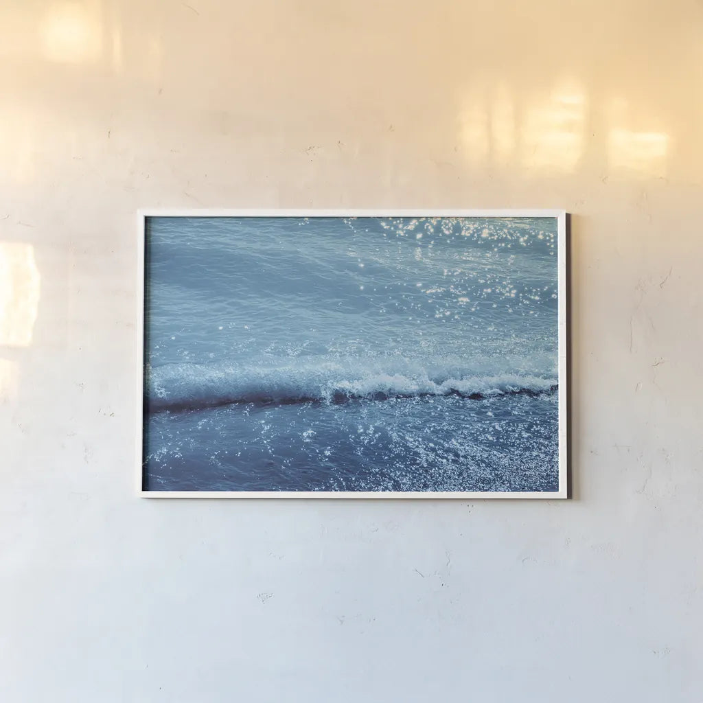 Sparkling Waters IV by Nathan Larson. shown as a paper print in a white frame. Available as a archival giclee rolled canvas, fine art paper, or poster print. SKU 79433i.