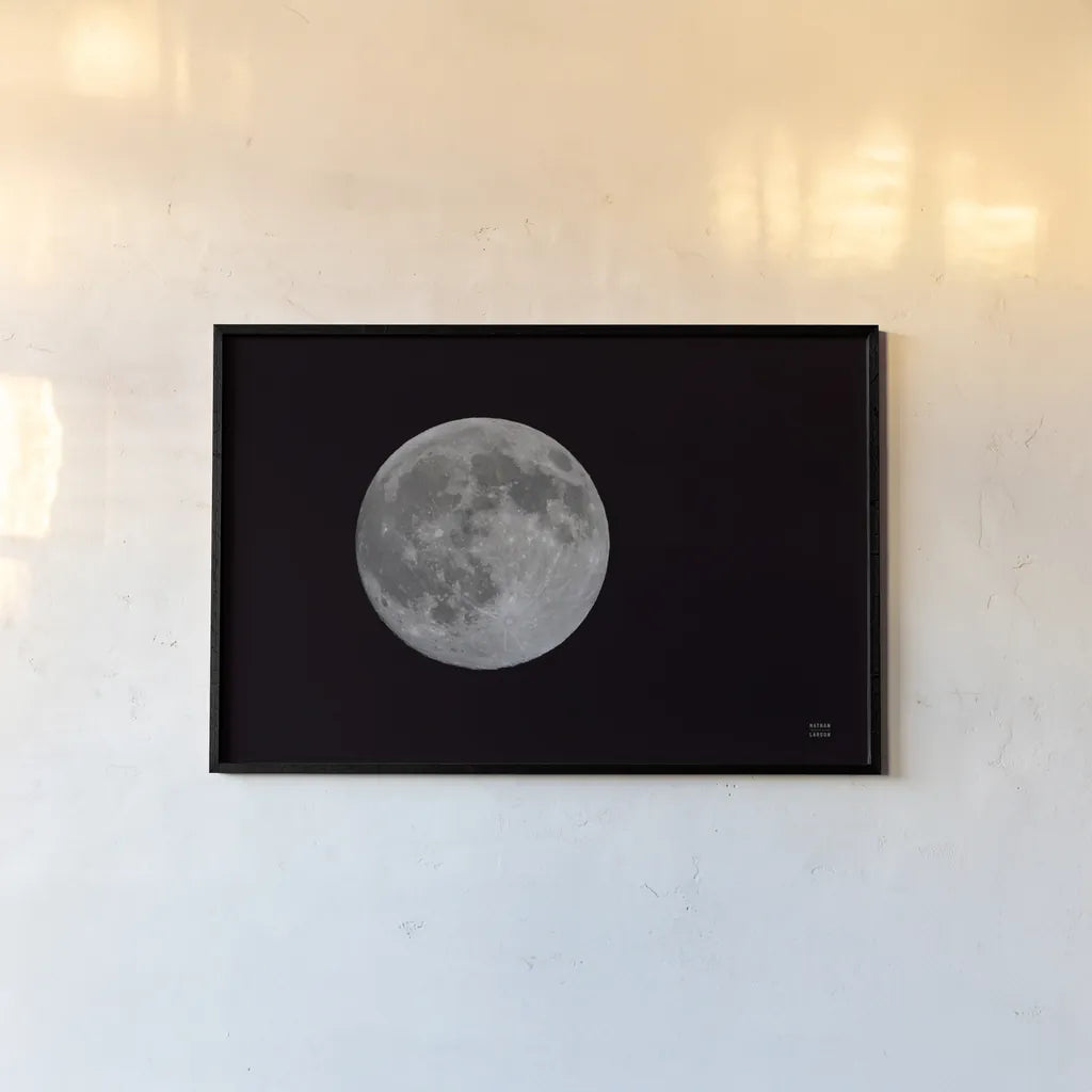 Spring Moon by Nathan Larson. shown as a paper print in a black flame. Available as a archival giclee rolled canvas, fine art paper, or poster print. SKU 79405i.