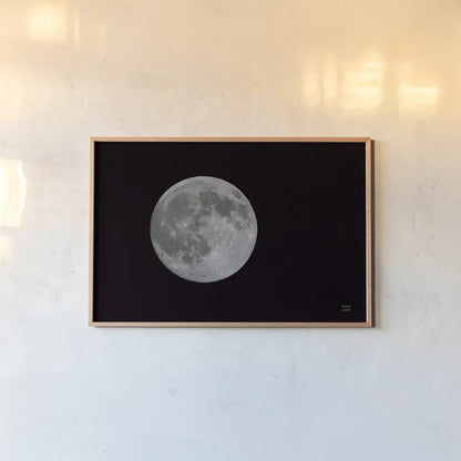 Spring Moon by Nathan Larson. shown as a paper print in a natural frame. Available as a archival giclee rolled canvas, fine art paper, or poster print. SKU 79405i.