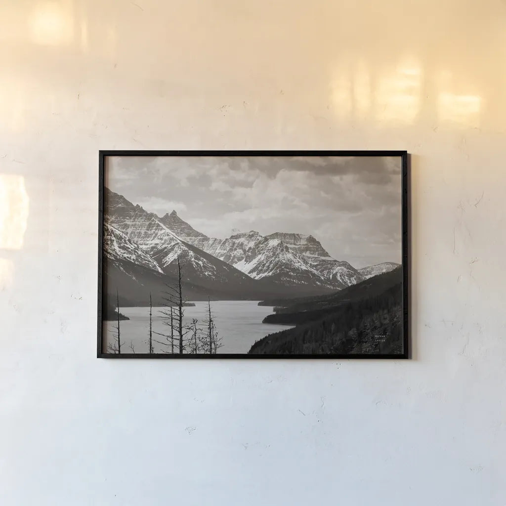 Spring Range by Nathan Larson. shown as a paper print in a black flame. Available as a archival giclee rolled canvas, fine art paper, or poster print. SKU 82415i.