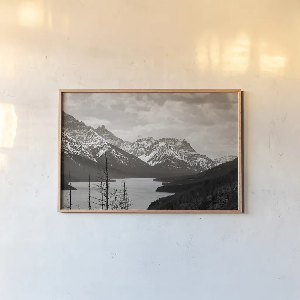 Spring Range by Nathan Larson. shown as a paper print in a natural frame. Available as a archival giclee rolled canvas, fine art paper, or poster print. SKU 82415i.
