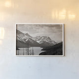 Spring Range by Nathan Larson. shown as a paper print in a white frame. Available as a archival giclee rolled canvas, fine art paper, or poster print. SKU 82415i.