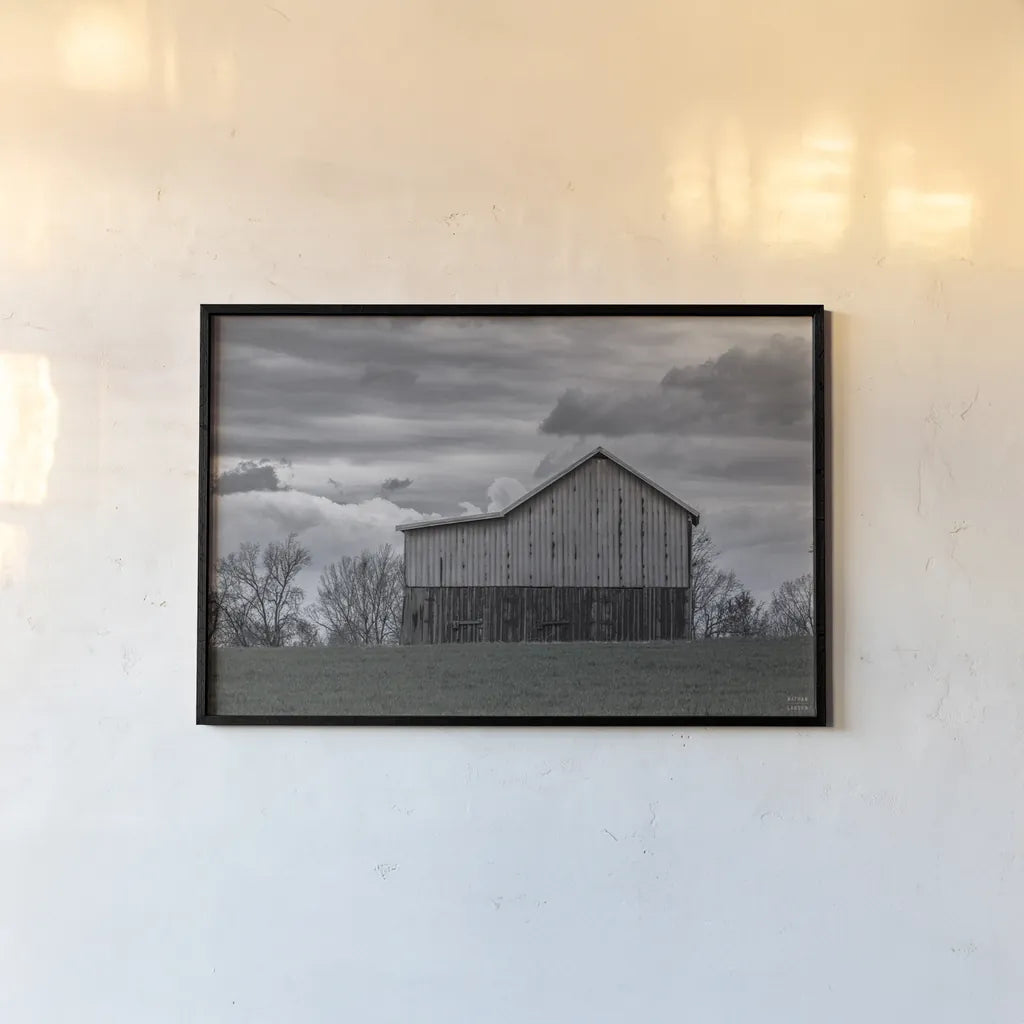 Spring Storms by Nathan Larson. shown as a paper print in a black flame. Available as a archival giclee rolled canvas, fine art paper, or poster print. SKU 98030i.