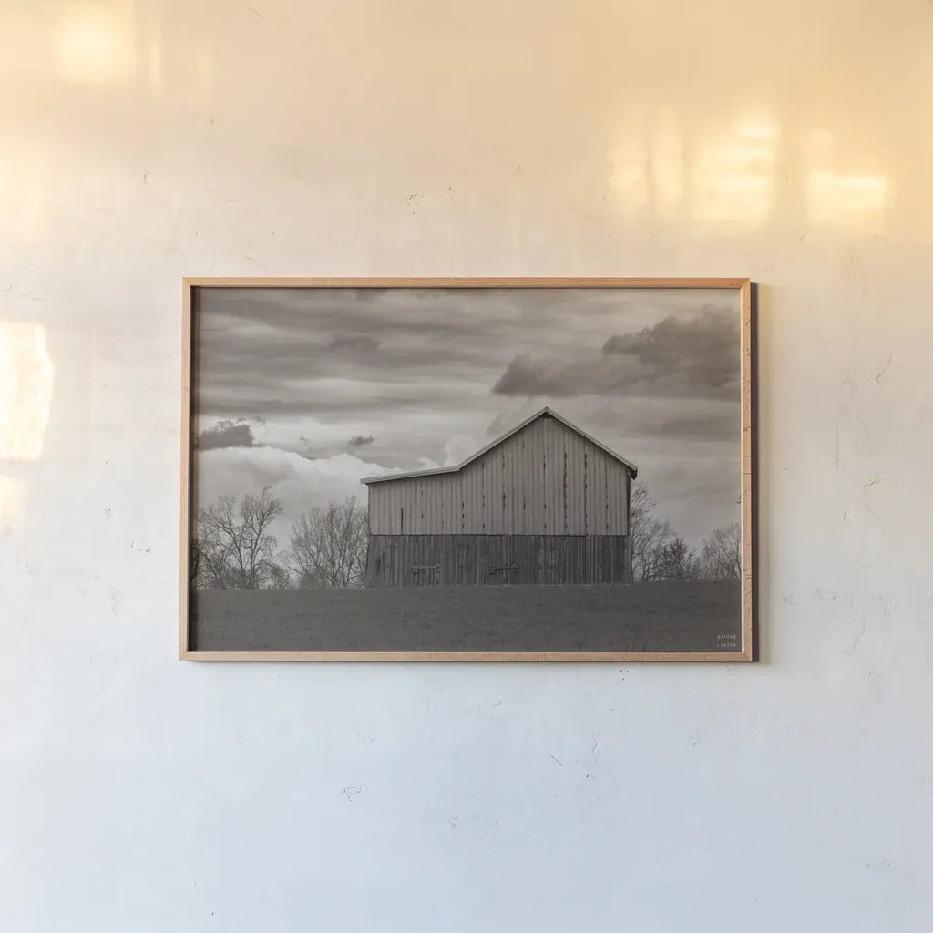 Spring Storms_sepia by Nathan Larson. shown as a paper print in a natural frame. Available as a archival giclee rolled canvas, fine art paper, or poster print. SKU 98031i.
