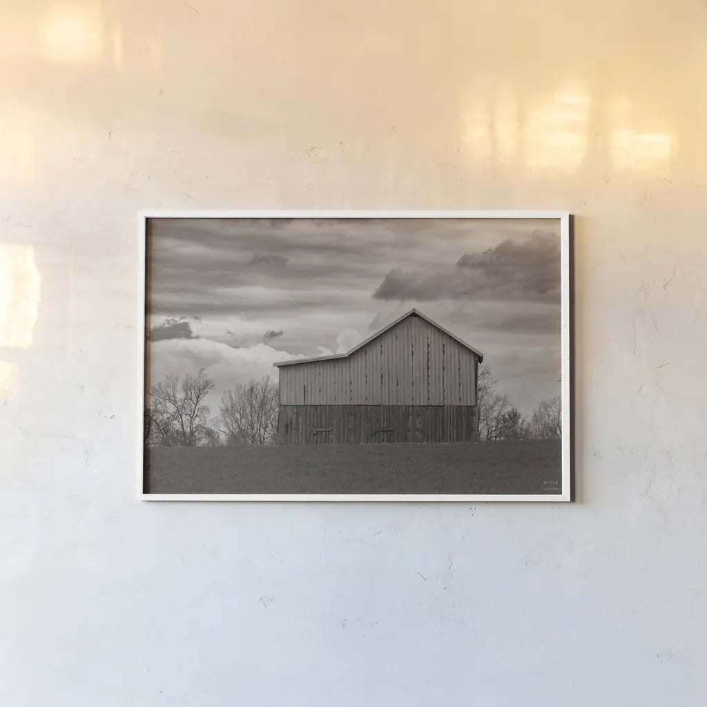 Spring Storms_sepia by Nathan Larson. shown as a paper print in a white frame. Available as a archival giclee rolled canvas, fine art paper, or poster print. SKU 98031i.