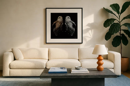 Still a Life by Nathan Larson. Displayed in a glass frame with matte in a clean modern living room. Available as an archival giclee rolled canvas, fine art paper, or poster print. SKU 74414a.