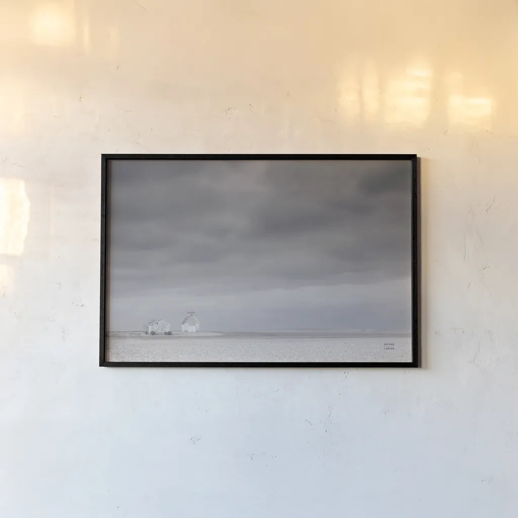 Storm Barn by Nathan Larson. shown as a paper print in a black flame. Available as a archival giclee rolled canvas, fine art paper, or poster print. SKU 80684i.