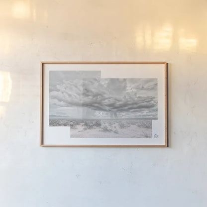 Storm Collage by Nathan Larson. shown as a paper print in a natural frame. Available as a archival giclee rolled canvas, fine art paper, or poster print. SKU 72701i.