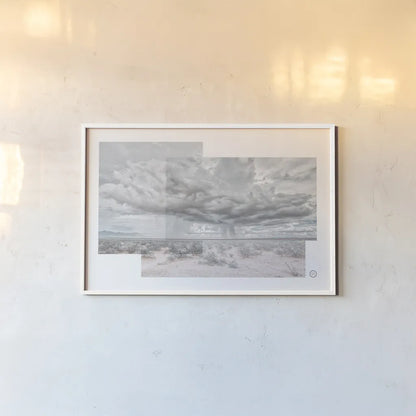 Storm Collage by Nathan Larson. shown as a paper print in a white frame. Available as a archival giclee rolled canvas, fine art paper, or poster print. SKU 72701i.