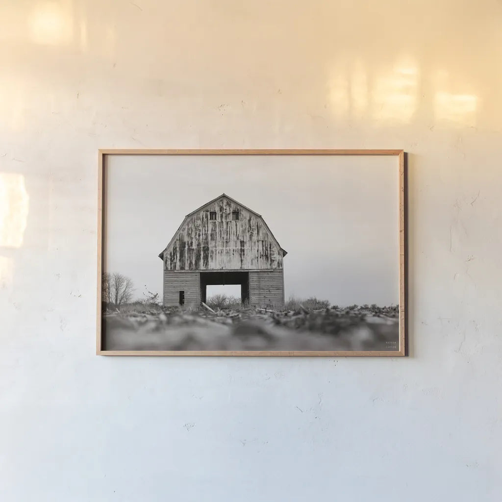 Stormy Midwest Spring by Nathan Larson. shown as a paper print in a natural frame. Available as a archival giclee rolled canvas, fine art paper, or poster print. SKU 98509i.
