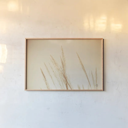 Summer Fields by Nathan Larson. shown as a paper print in a natural frame. Available as a archival giclee rolled canvas, fine art paper, or poster print. SKU 75475i.