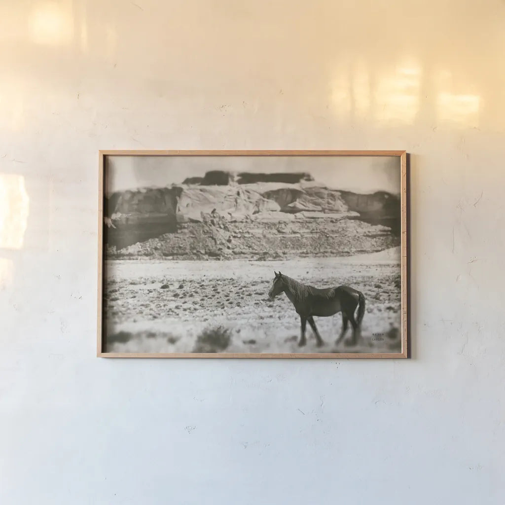 Summer Range by Nathan Larson. shown as a paper print in a natural frame. Available as a archival giclee rolled canvas, fine art paper, or poster print. SKU 87105i.