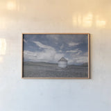 Sunny Pastures by Nathan Larson. shown as a paper print in a natural frame. Available as a archival giclee rolled canvas, fine art paper, or poster print. SKU 84241i.