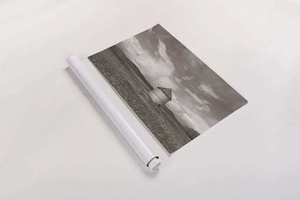 Sunny Pastures BW by Nathan Larson. shown as a rolled paper print. Available as archival giclee rolled canvas, fine art paper, or poster print. SKU 84242i.