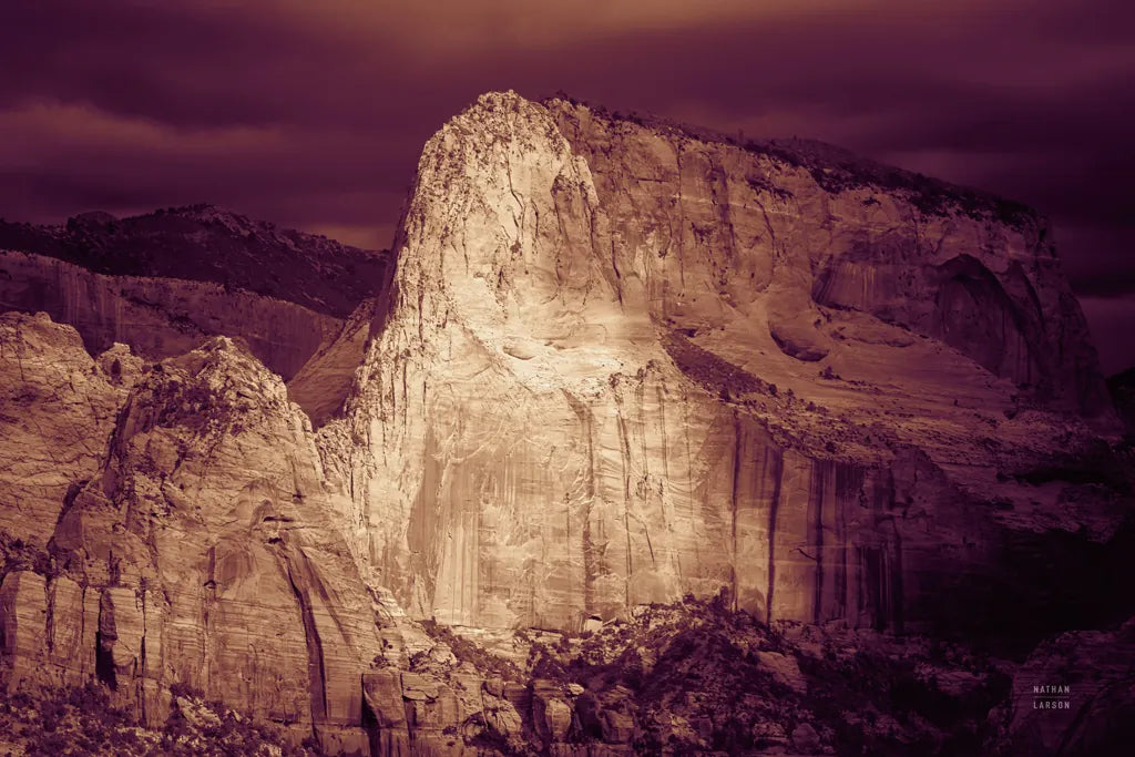 Sunset in Kolob by Nathan Larson. SKU 95337i. Archival Giclee Fine art print for wall decor.