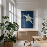 Texas Flag I by Nathan Larson. shown as a print in a natural wood frame in a dining room. Available as a archival giclee rolled canvas, fine art paper, or poster print. SKU 104027h.