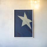 Texas Flag I by Nathan Larson. shown as a paper print in a white frame. Available as a archival giclee rolled canvas, fine art paper, or poster print. SKU 104027h.