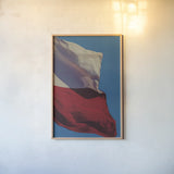 Texas Flag III by Nathan Larson. shown as a paper print in a natural frame. Available as a archival giclee rolled canvas, fine art paper, or poster print. SKU 104029h.