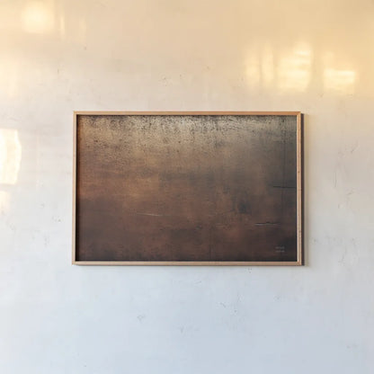 Textural XIX by Nathan Larson. shown as a paper print in a natural frame. Available as a archival giclee rolled canvas, fine art paper, or poster print. SKU 85867i.