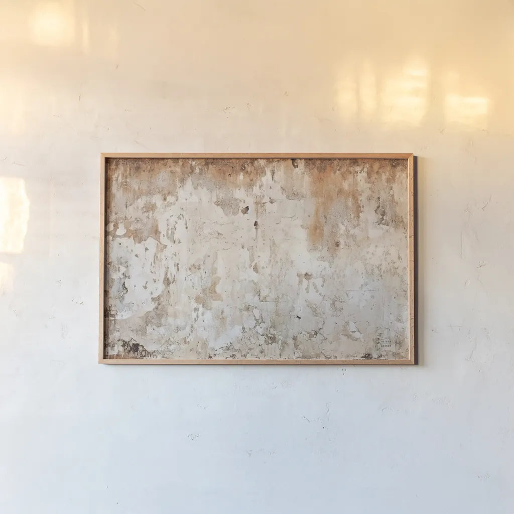 Textural XVII by Nathan Larson. shown as a paper print in a natural frame. Available as a archival giclee rolled canvas, fine art paper, or poster print. SKU 85865i.