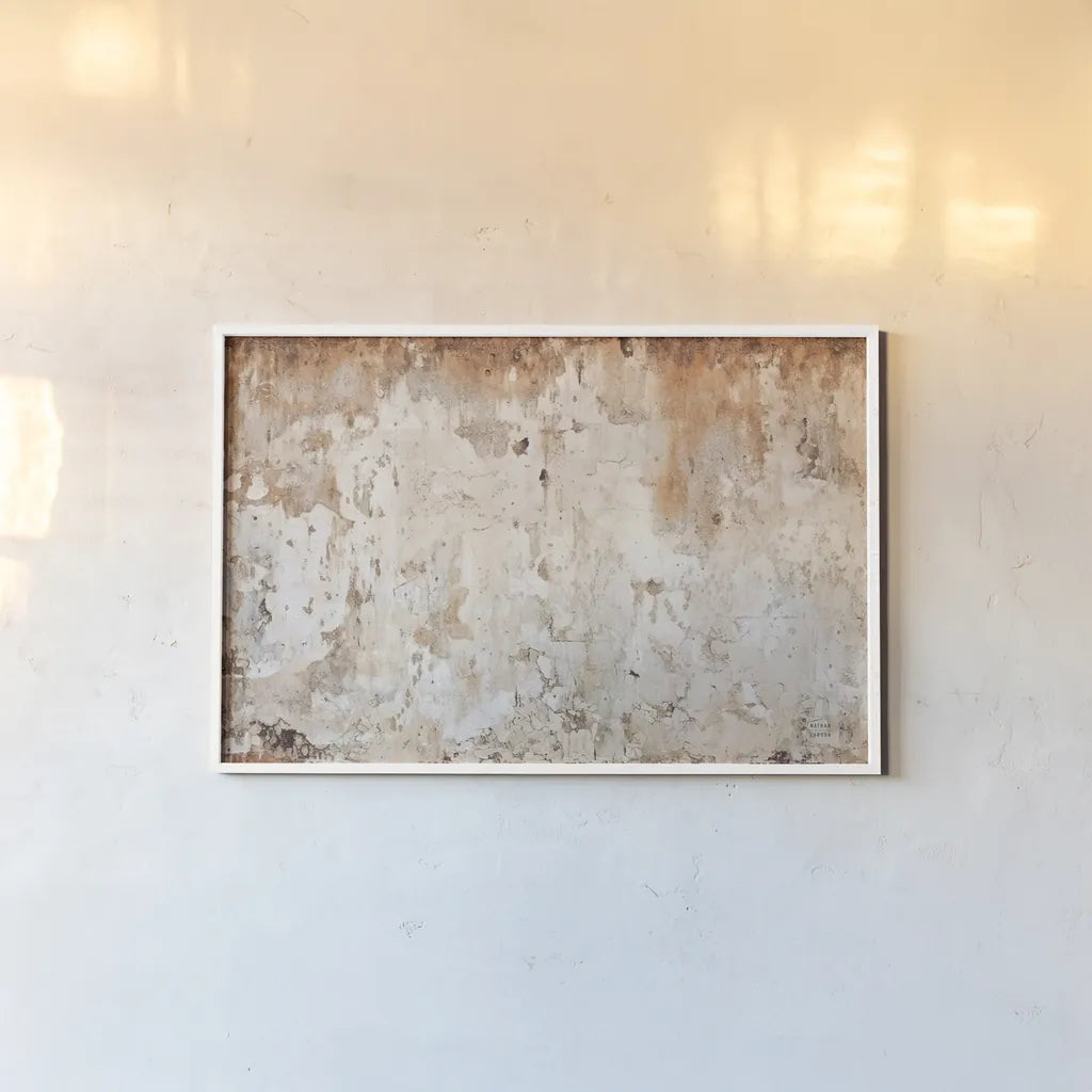 Textural XVII by Nathan Larson. shown as a paper print in a white frame. Available as a archival giclee rolled canvas, fine art paper, or poster print. SKU 85865i.
