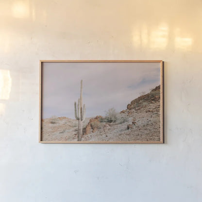 The Climb by Nathan Larson. shown as a paper print in a natural frame. Available as a archival giclee rolled canvas, fine art paper, or poster print. SKU 90435i.