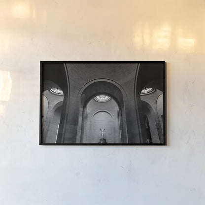 The Winged Victory of Samothrace by Nathan Larson. shown as a paper print in a black flame. Available as a archival giclee rolled canvas, fine art paper, or poster print. SKU 81749i.