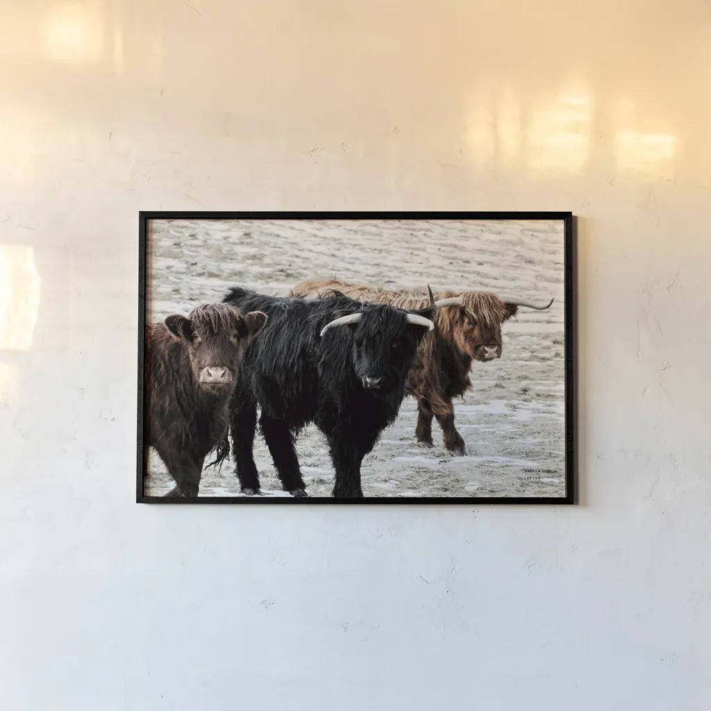 Three Amigos by Nathan Larson. shown as a paper print in a black flame. Available as a archival giclee rolled canvas, fine art paper, or poster print. SKU 83501i.