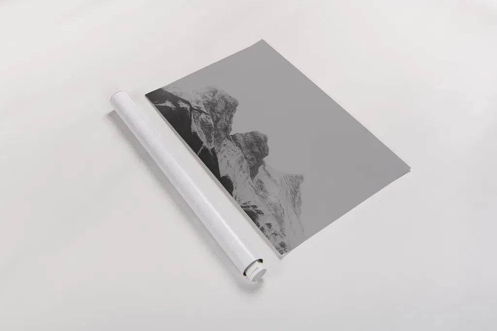 Three Sisters View by Nathan Larson. shown as a rolled paper print. Available as archival giclee rolled canvas, fine art paper, or poster print. SKU 86712i.