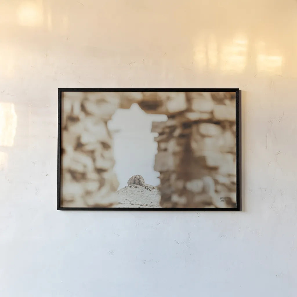 Through Ruins by Nathan Larson. shown as a paper print in a black flame. Available as a archival giclee rolled canvas, fine art paper, or poster print. SKU 81817i.