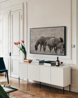 Together by Nathan Larson. shown as a framed stretched canvas in a living room above a console. Available as a archival giclee rolled canvas, fine art paper, or poster print. SKU 98710i.