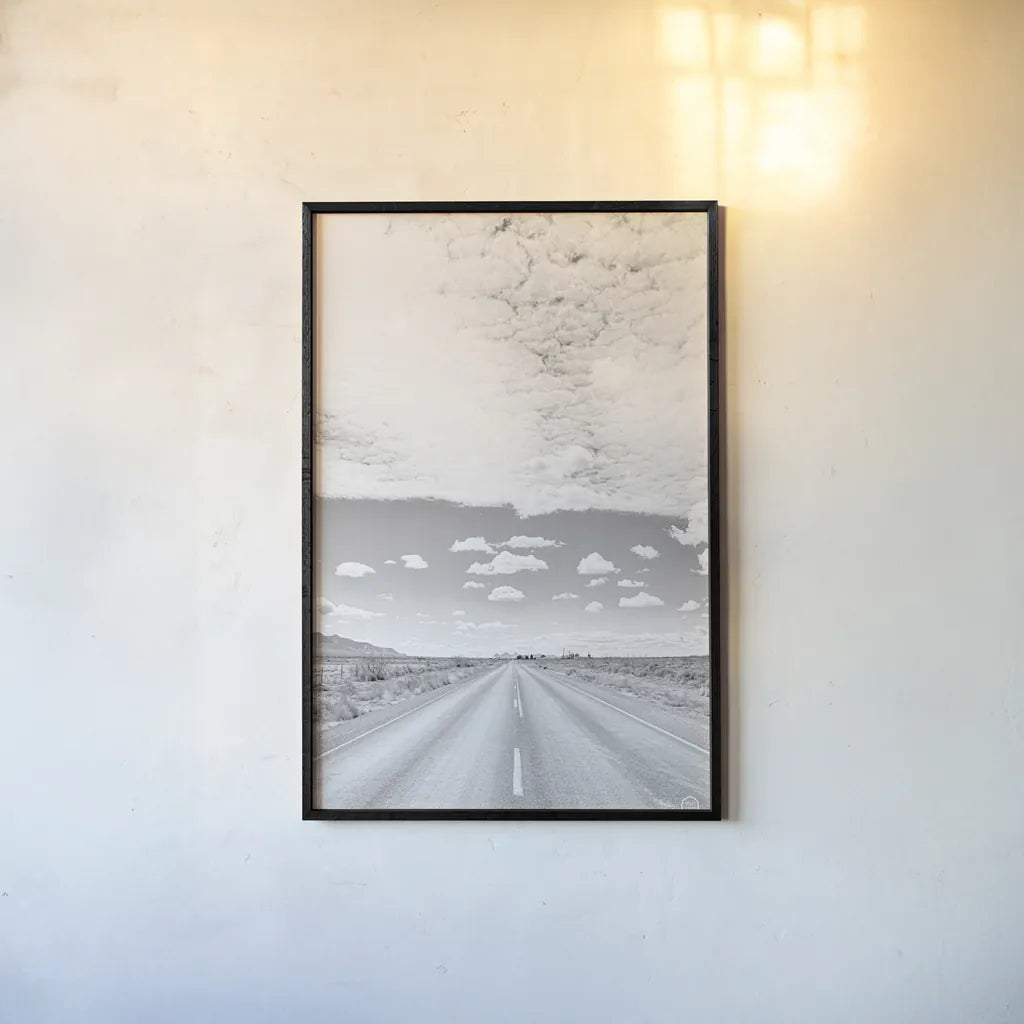 Tres Hermanas Clouds by Nathan Larson. shown as a paper print in a black flame. Available as a archival giclee rolled canvas, fine art paper, or poster print. SKU 73735h.