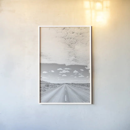 Tres Hermanas Clouds by Nathan Larson. shown as a paper print in a white frame. Available as a archival giclee rolled canvas, fine art paper, or poster print. SKU 73735h.