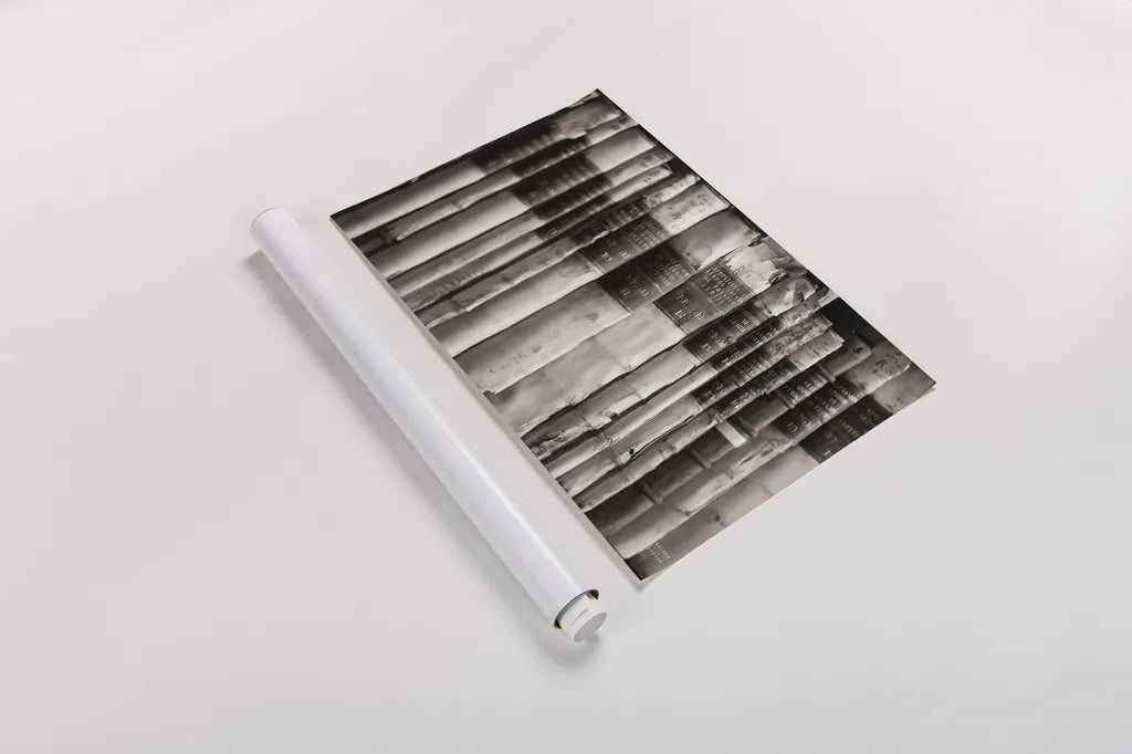 Trinity III BW by Nathan Larson. shown as a rolled paper print. Available as archival giclee rolled canvas, fine art paper, or poster print. SKU 101217i.