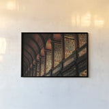 Trinity Library Design by Nathan Larson. shown as a paper print in a black flame. Available as a archival giclee rolled canvas, fine art paper, or poster print. SKU 103687i.