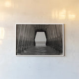 Under the Pier by Nathan Larson. shown as a paper print in a white frame. Available as a archival giclee rolled canvas, fine art paper, or poster print. SKU 97580i.