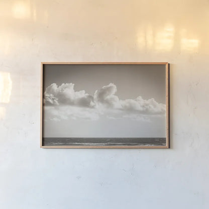 Venice Beach BW by Nathan Larson. shown as a paper print in a natural frame. Available as a archival giclee rolled canvas, fine art paper, or poster print. SKU 90444i.
