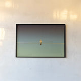 Waiting by Nathan Larson. shown as a paper print in a black flame. Available as a archival giclee rolled canvas, fine art paper, or poster print. SKU 70274i.